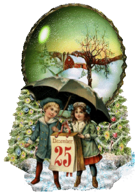 Dzieci trzymające kalendarz 25 grudnia